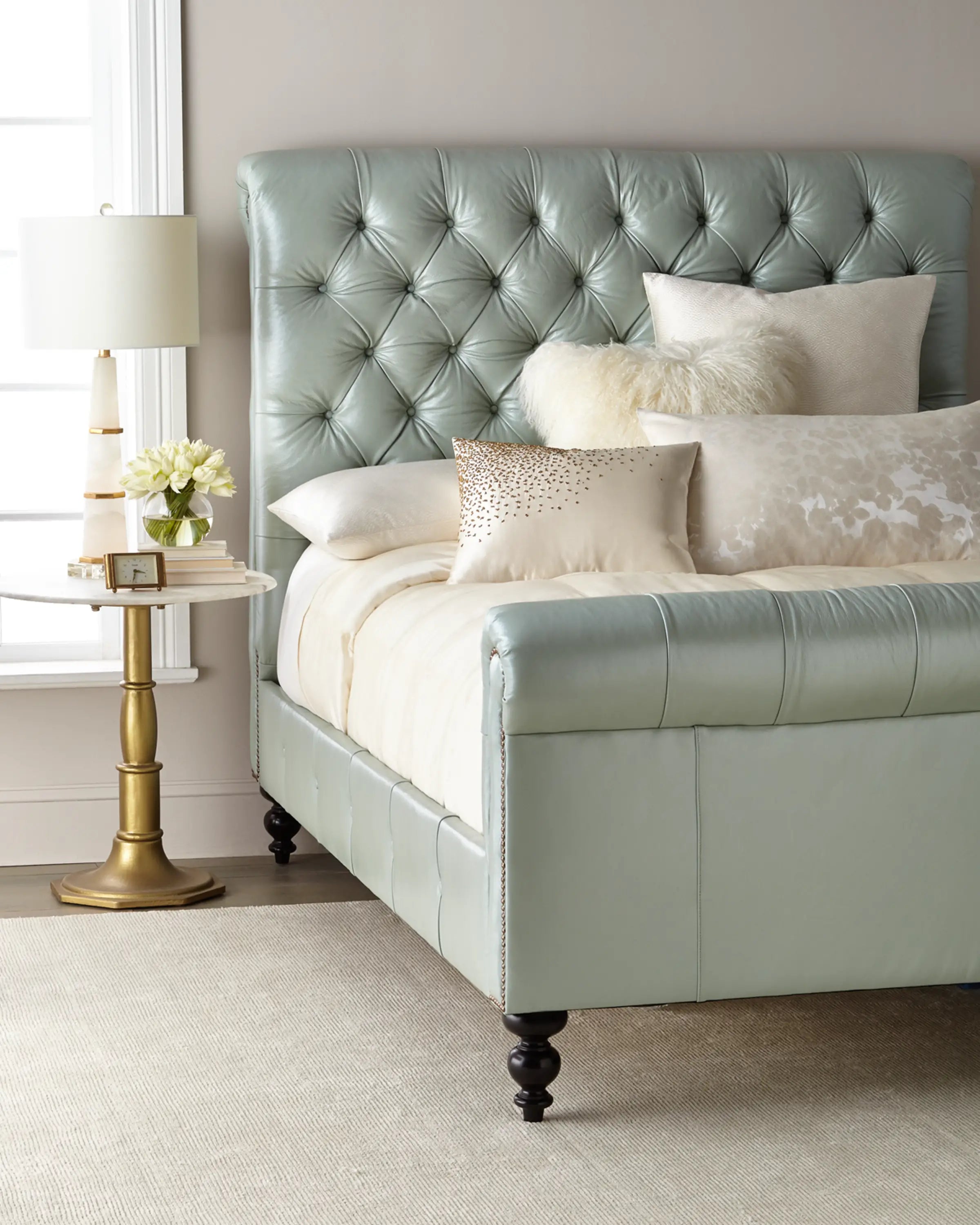 Milan Sleigh Upholstered bed